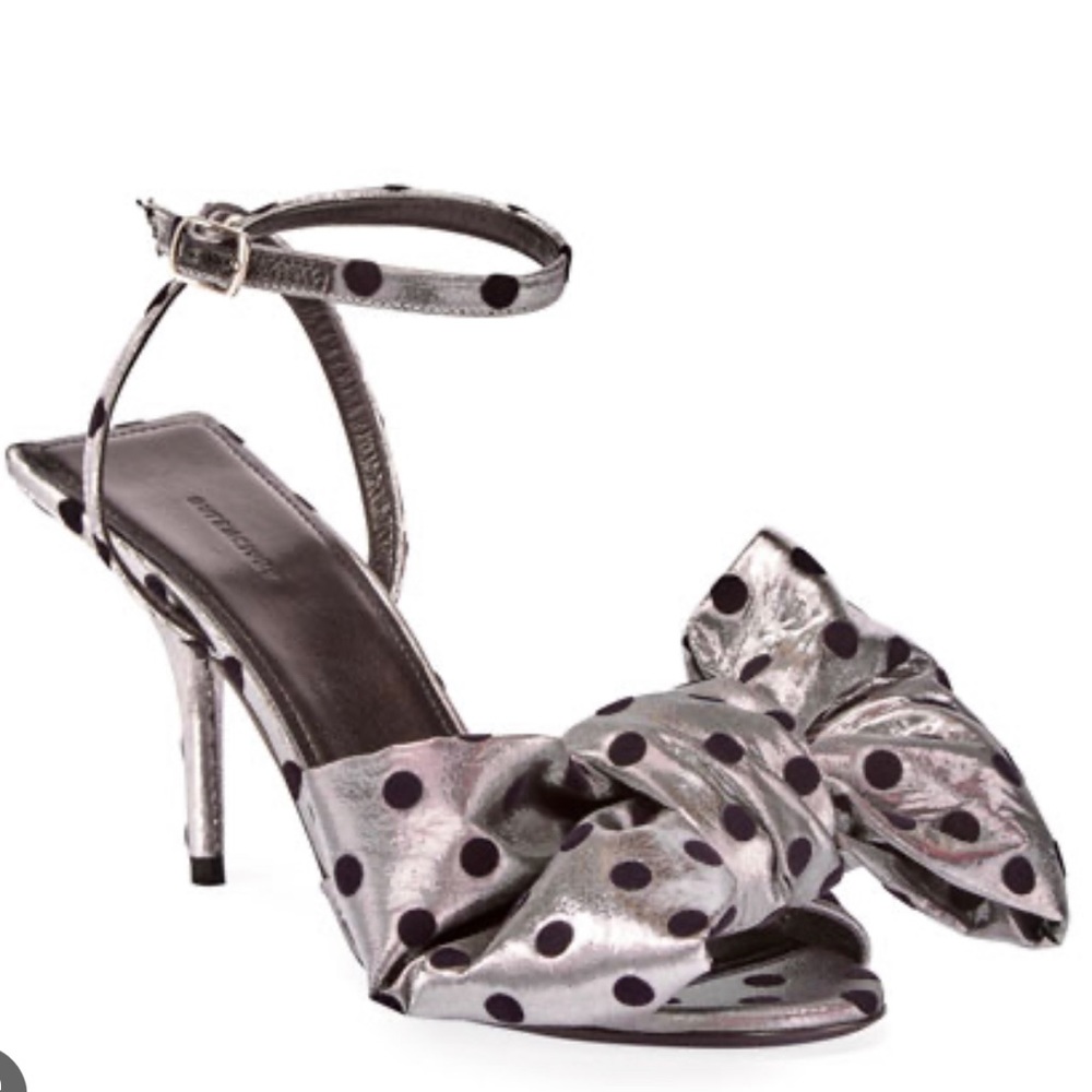 Like New! Balenciaga Polka Dot Print Bow Accents D'Orsay Pumps